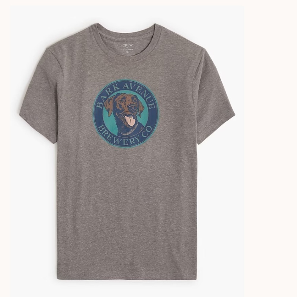 J crew Bark Avenue Brewing Co." graphic tee